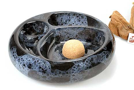 Pipe Ashtray Ceramic black foam for two Pipes